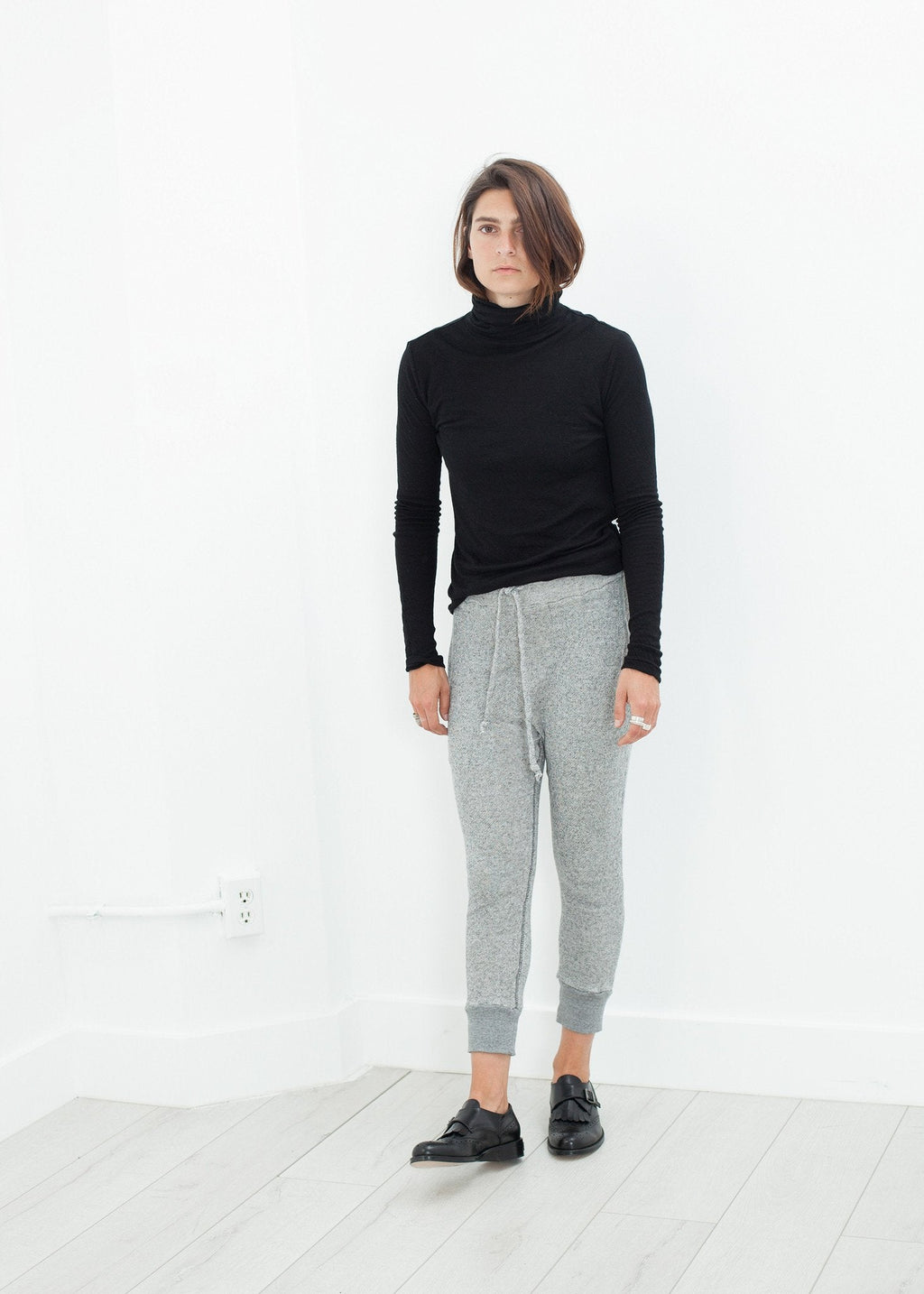 Highsoft Cropped Sweat in Heather Grey - raj
