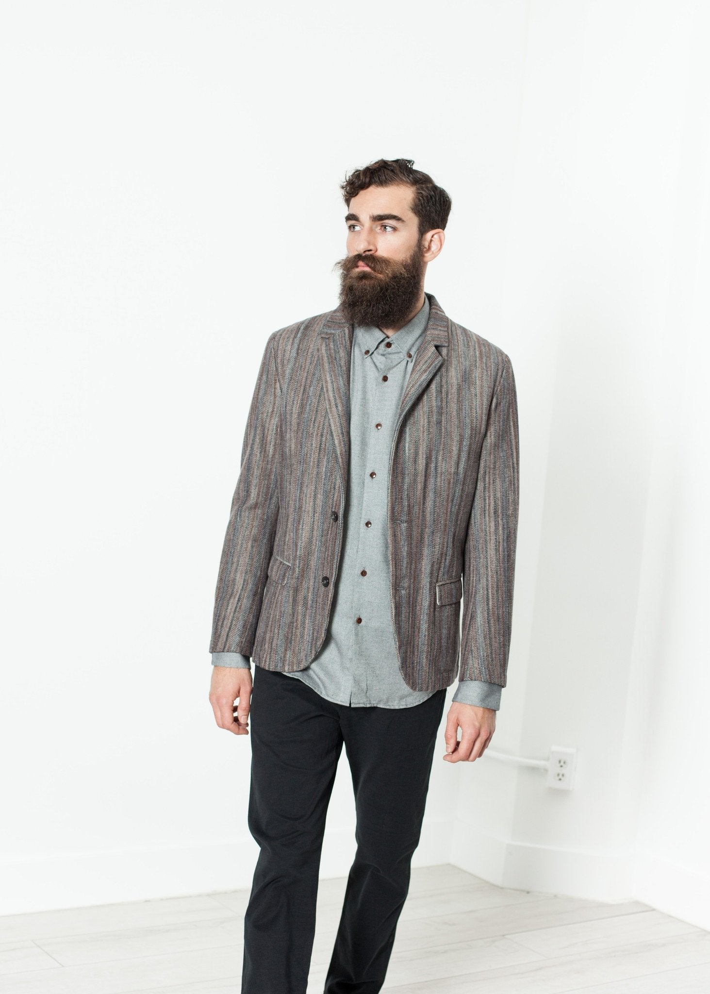 Watercolor Sport Jacket in Brown/Blue -nadeem