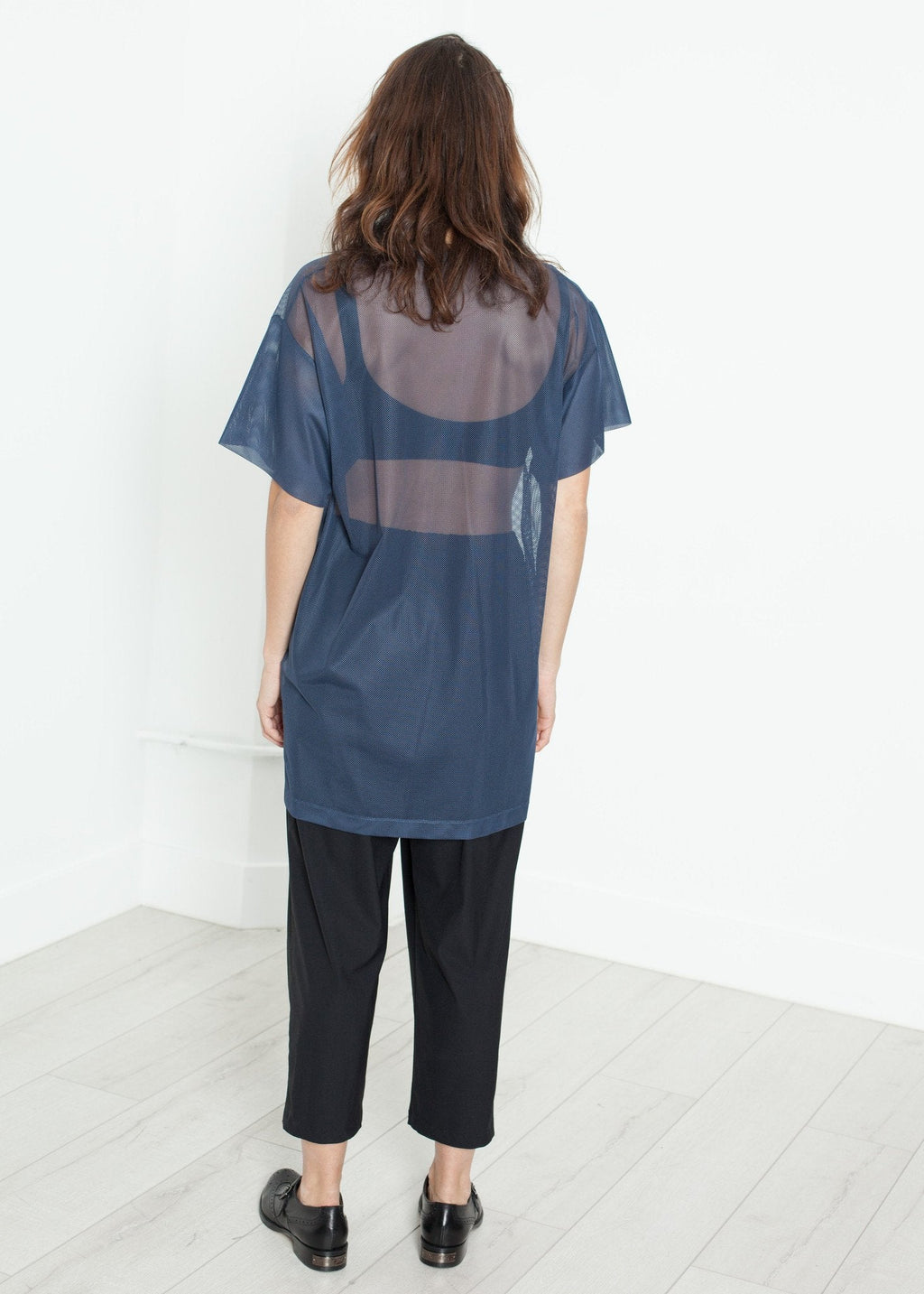Mesh Over Tee in Navy - raj