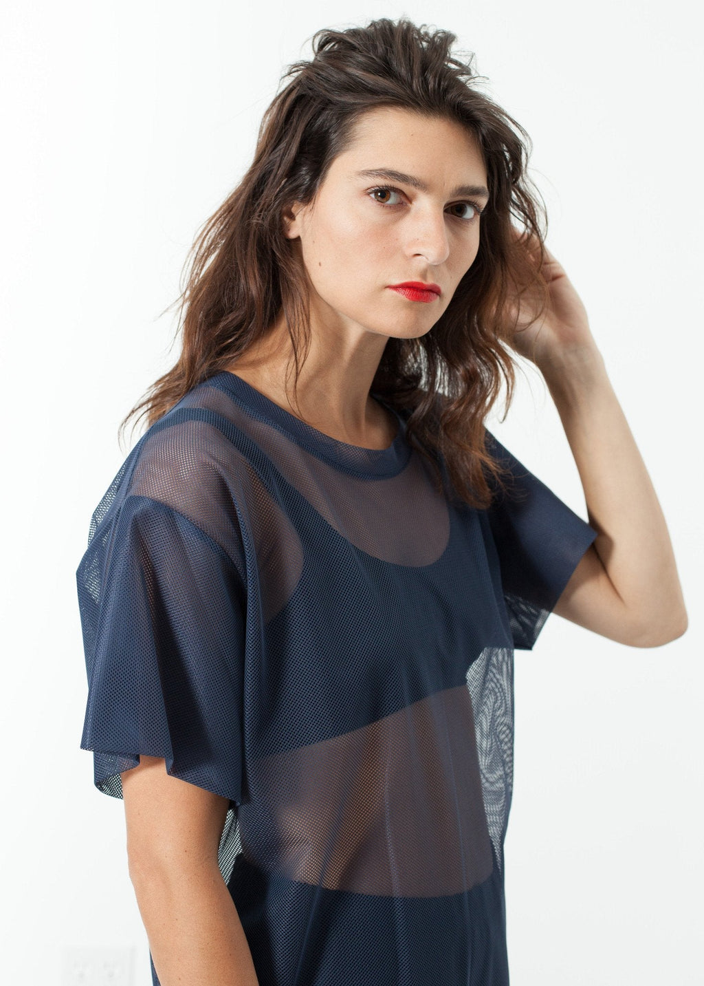 Mesh Over Dress in Navy - raj