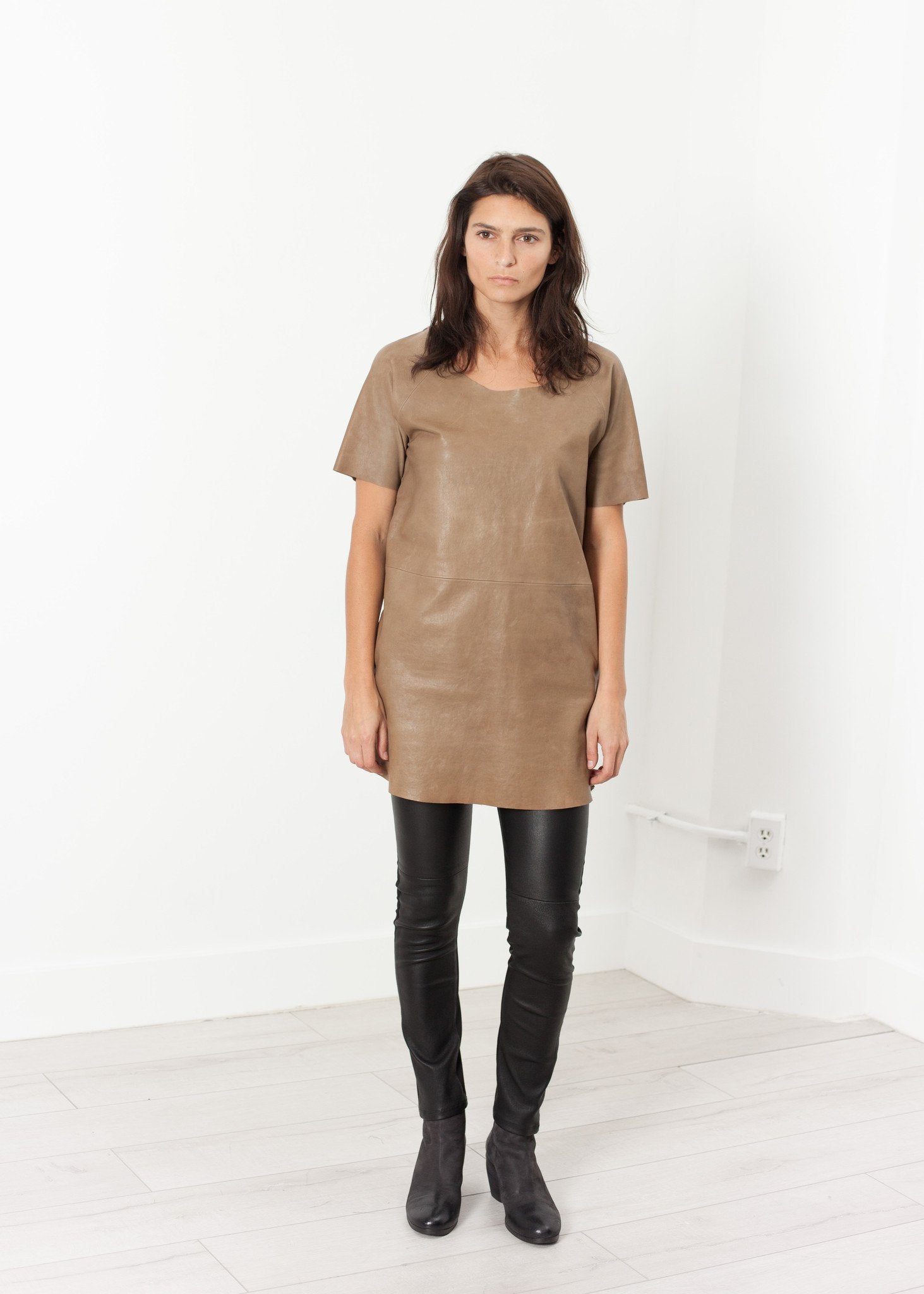 Leather Front Tunic - raj