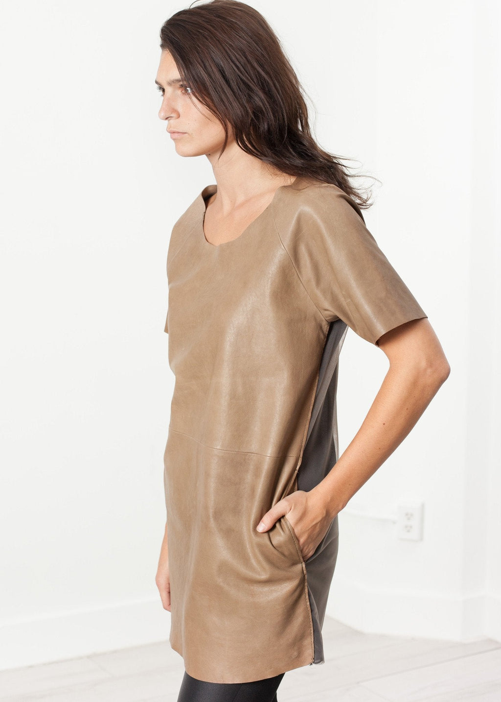 Leather Front Tunic - raj