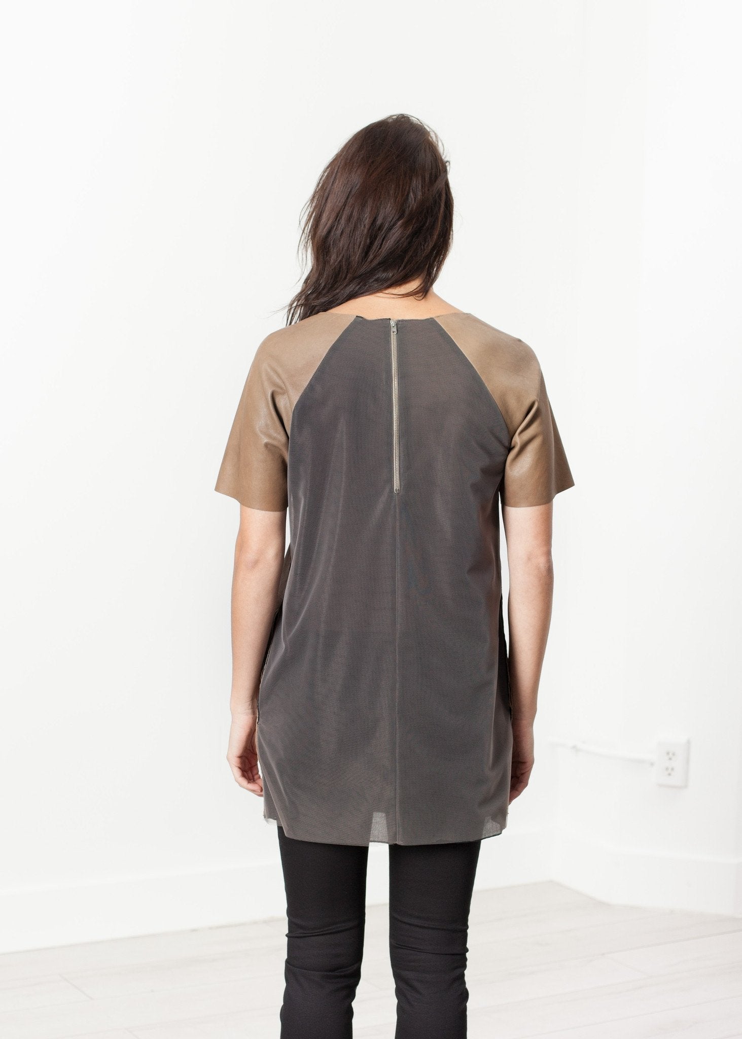 Leather Front Tunic - raj