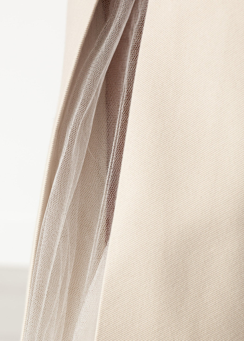 Tulle Pleat Skirt in Cream - raj