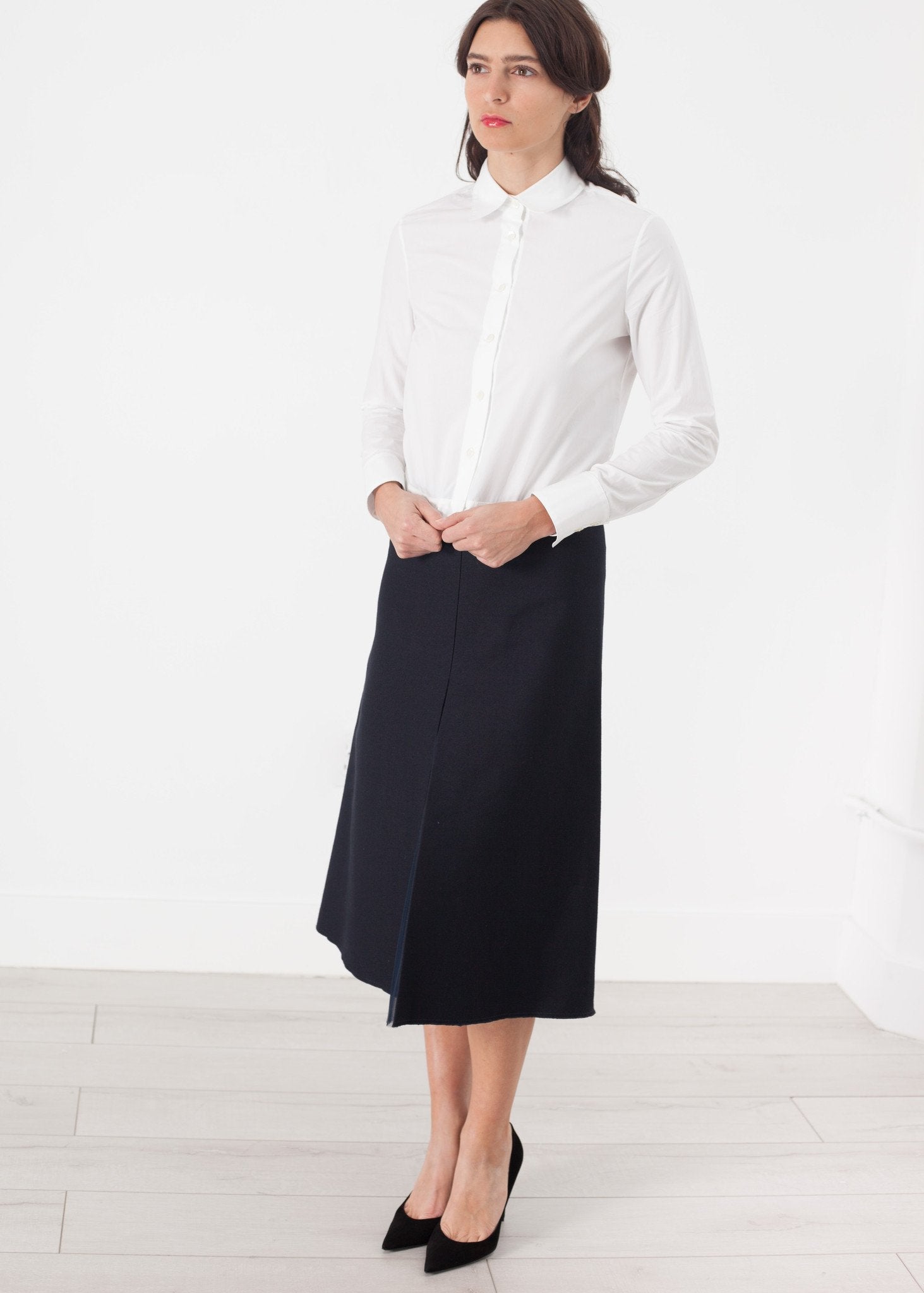 Tulle Pleat Skirt in Navy - raj