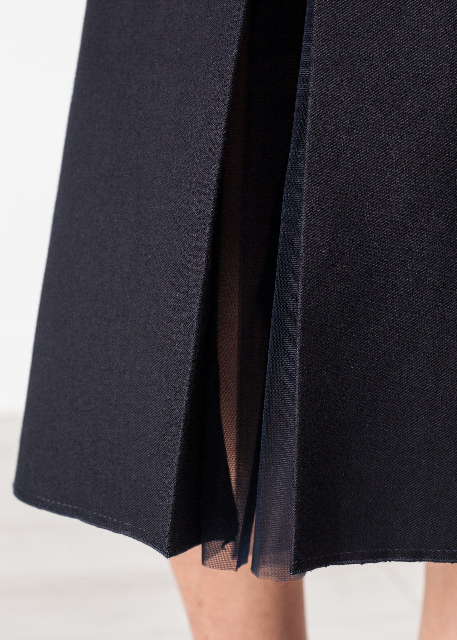 Tulle Pleat Skirt in Navy - raj