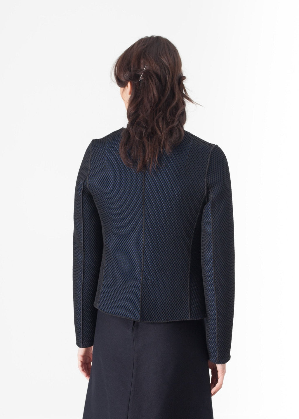 Weave Jacket in Black/Blue - raj