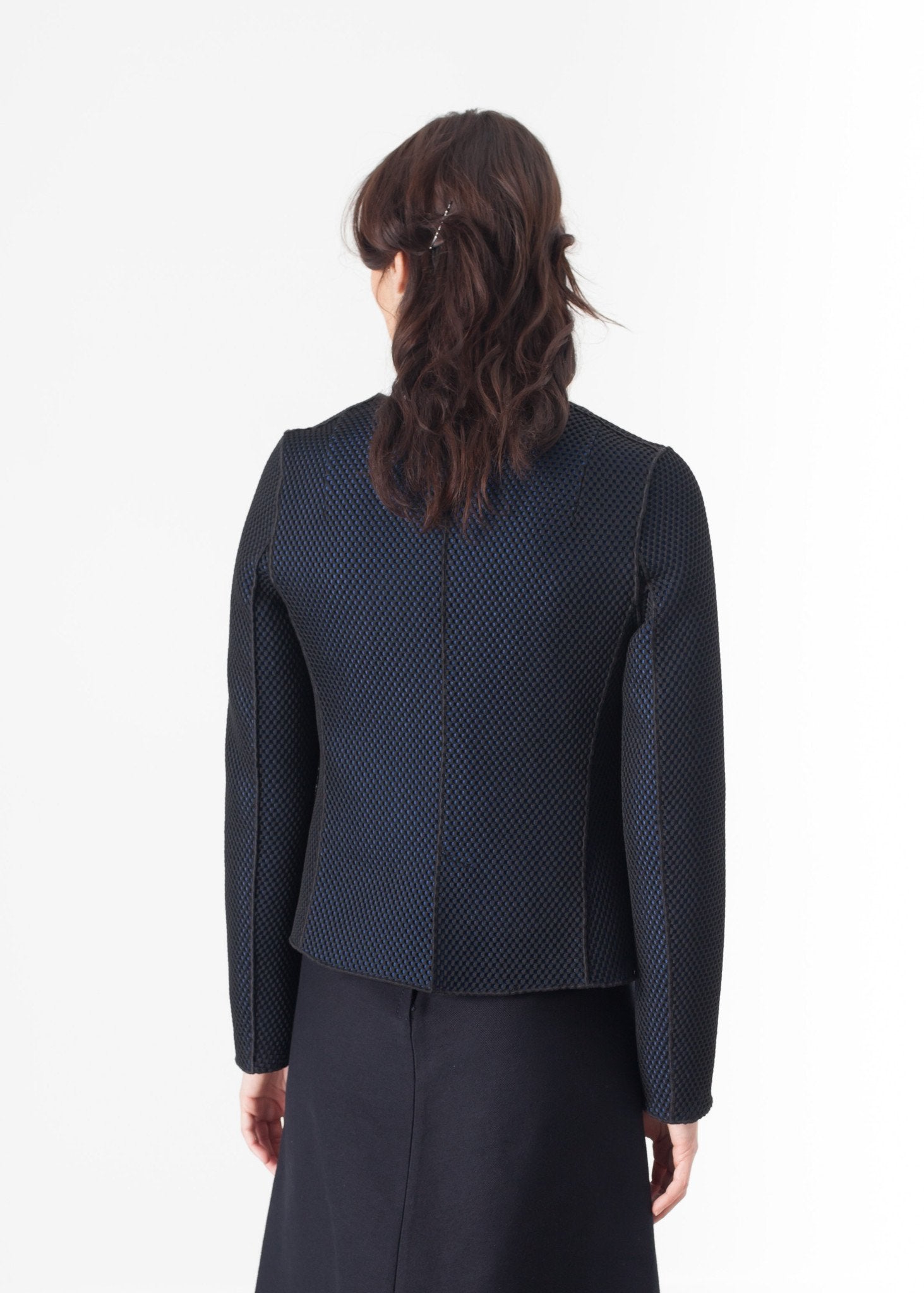 Weave Jacket in Black/Blue - raj