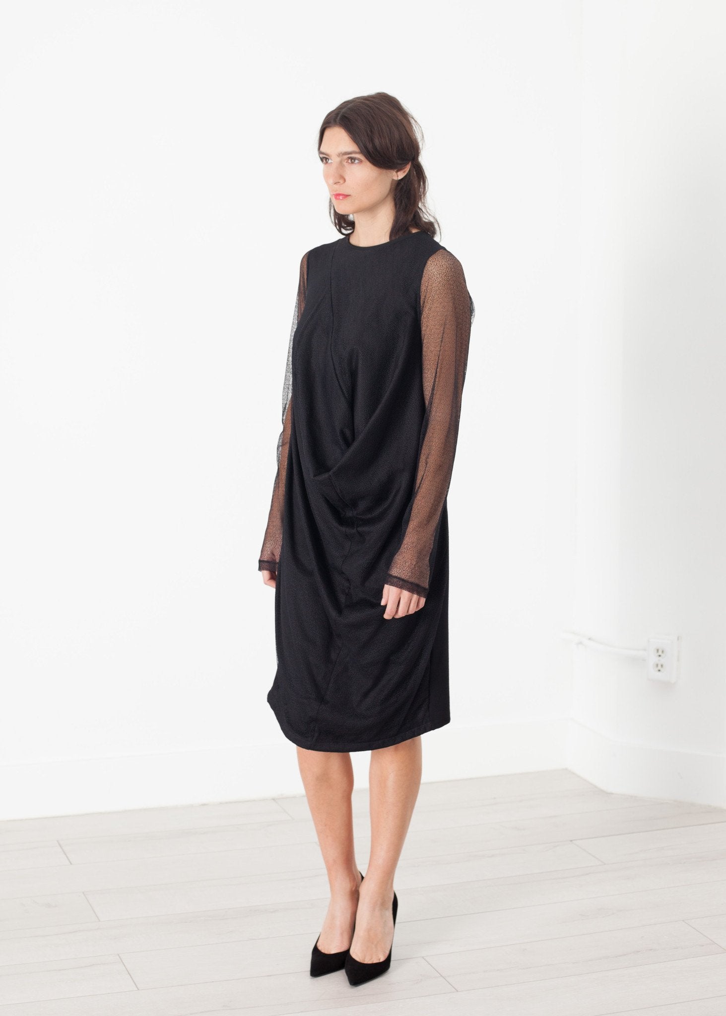 Net Dress in Black -nadeem