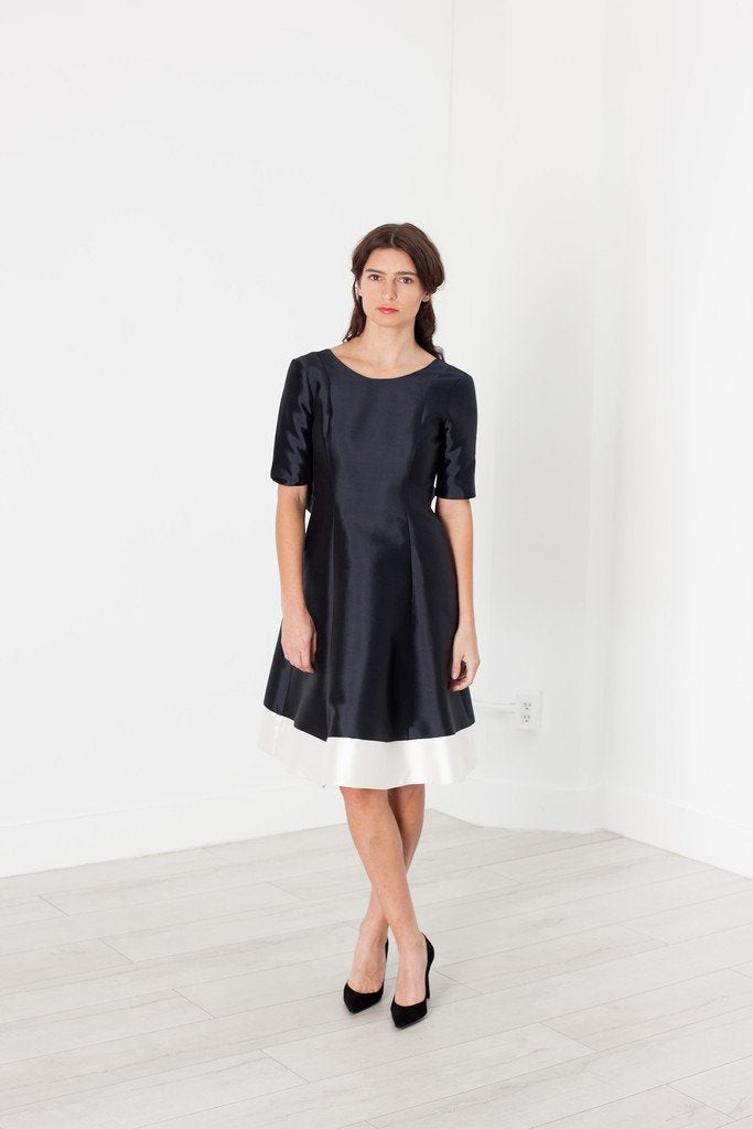 Tie Dress in Navy -nadeem