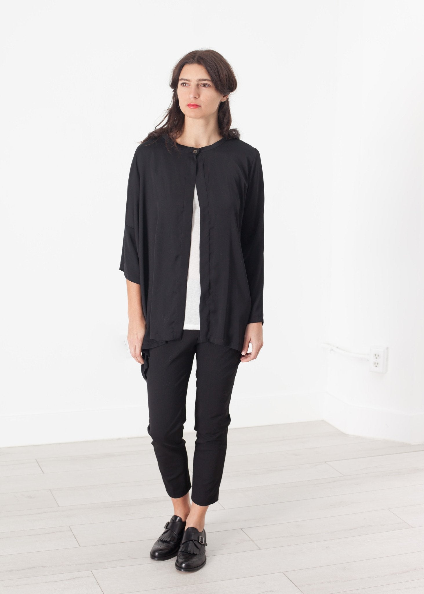 Unbalanced Cardigan in Black - raj