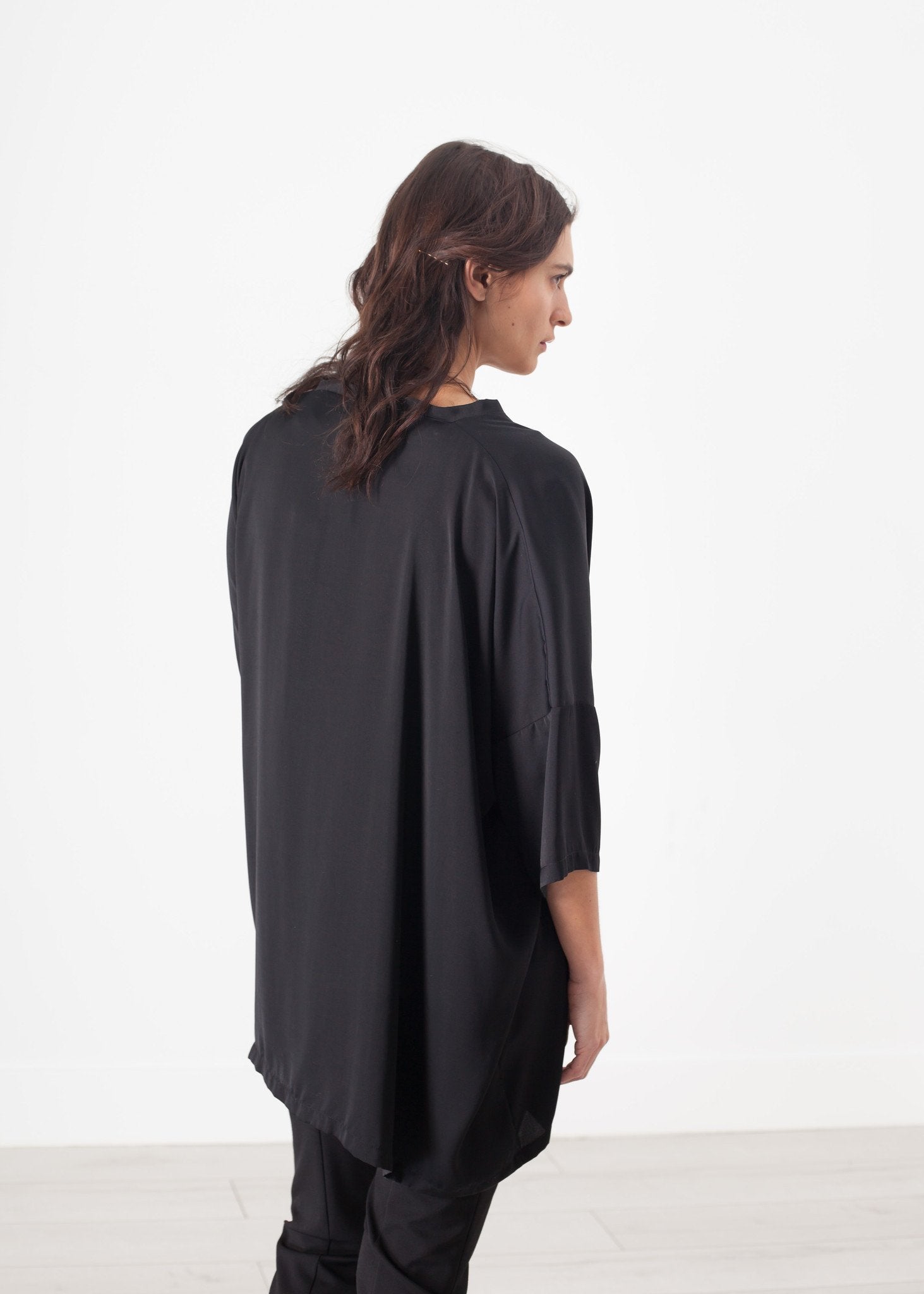 Unbalanced Cardigan in Black - raj
