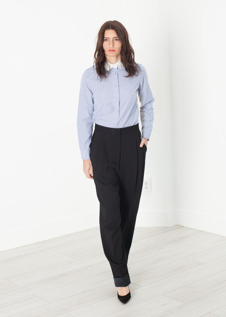 Contrast Cuff Pant in Black right Contrast Cuff Pant in Black