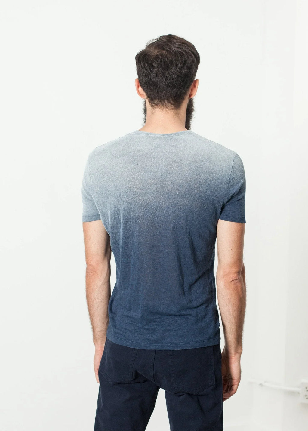 Overprint T-Shirt in Navy - raj