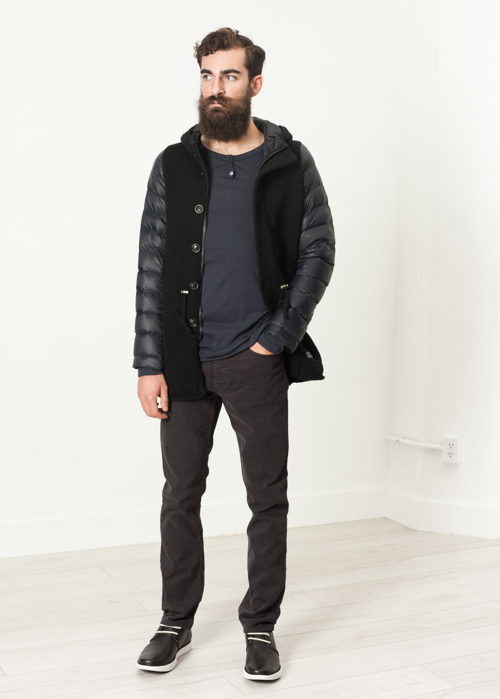 Hooded Parka in Black - raj
