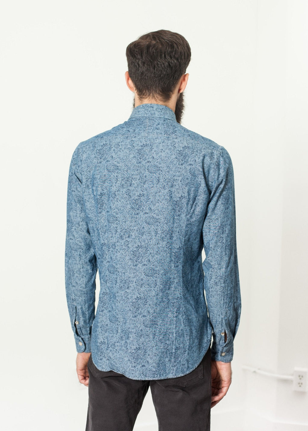 Floral Button-Up in Blue - raj