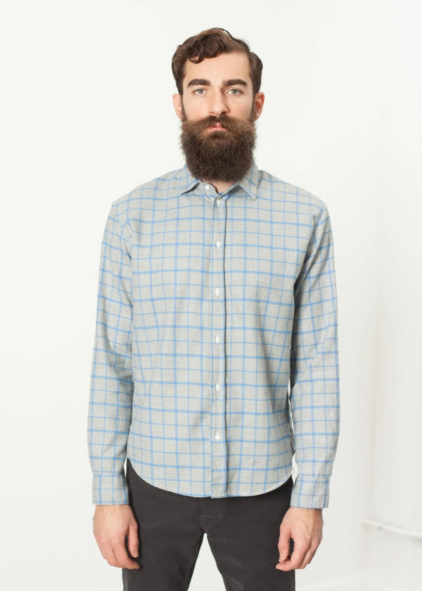 Paul Shirt in Grey Flannel - raj