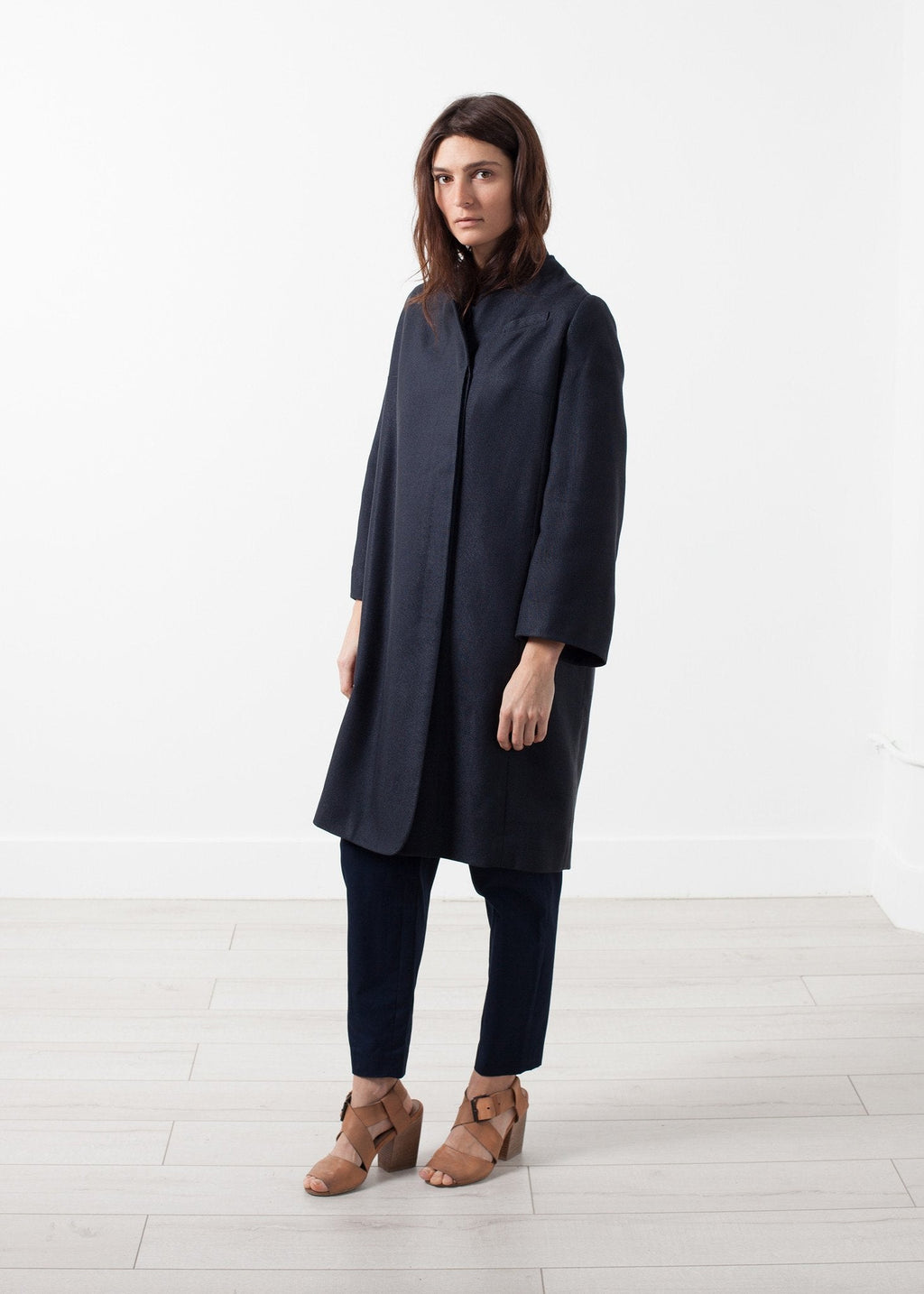 Woven Pleat Back Coat -nadeem