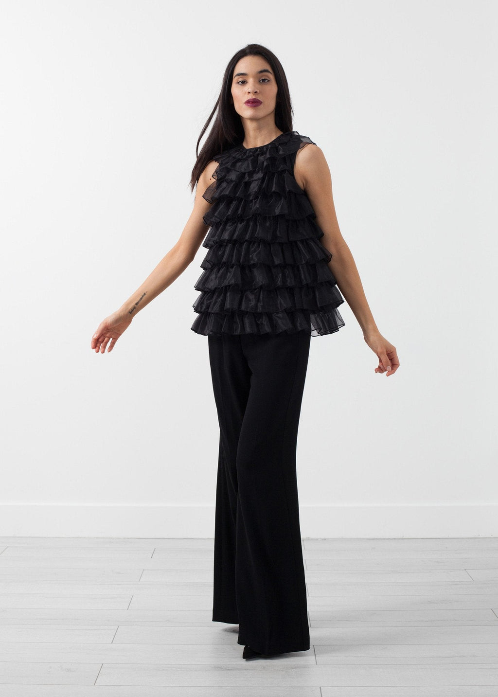 Organza Ruffle Top -nadeem