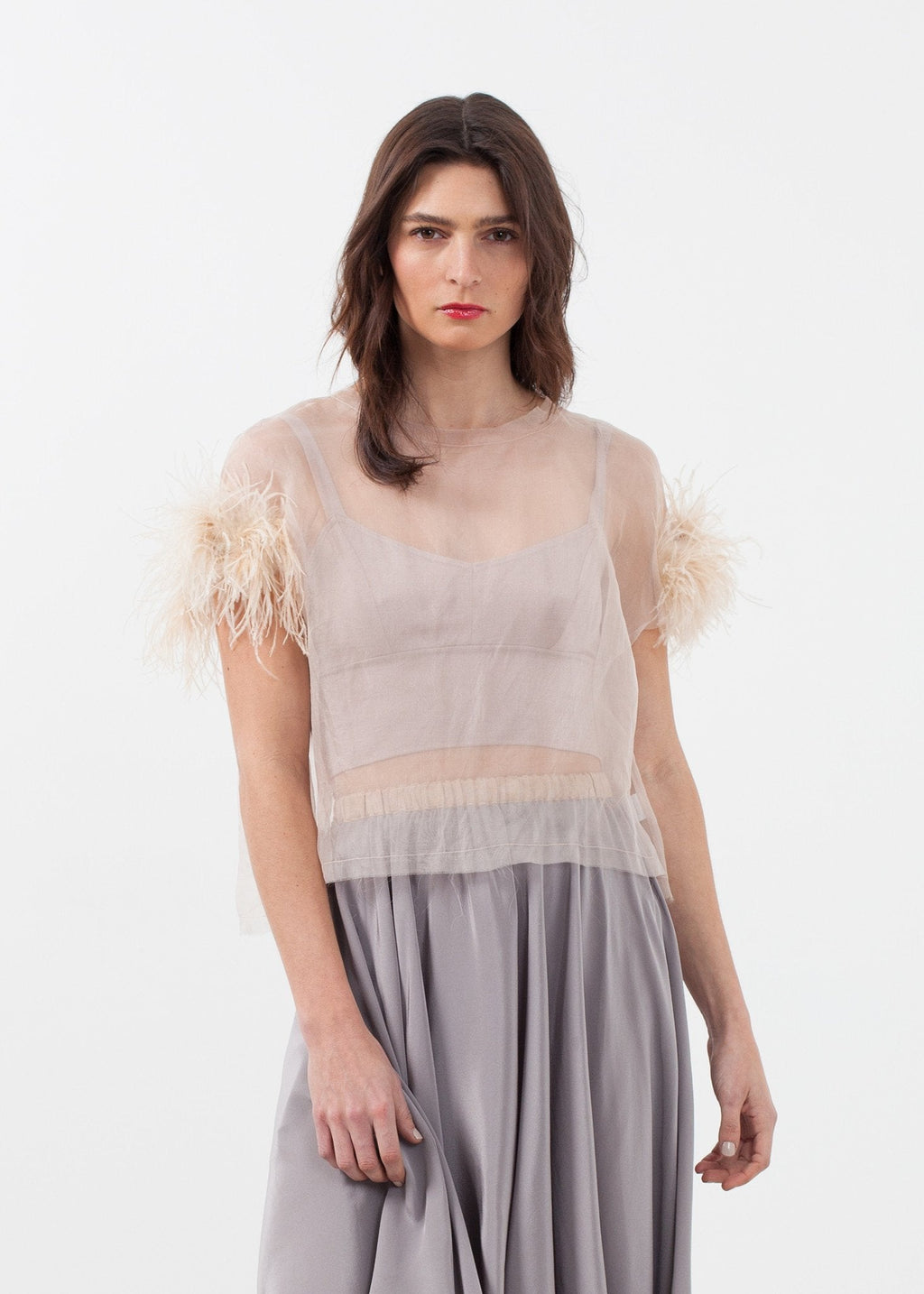 Organza Feather Top -nadeem