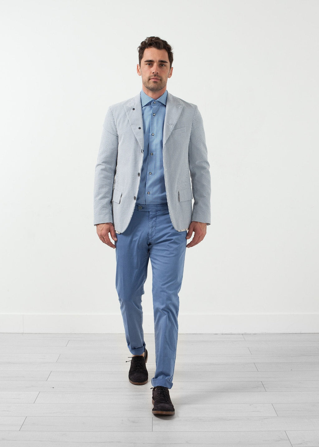 Seersucker Five Button Blazer -nadeem