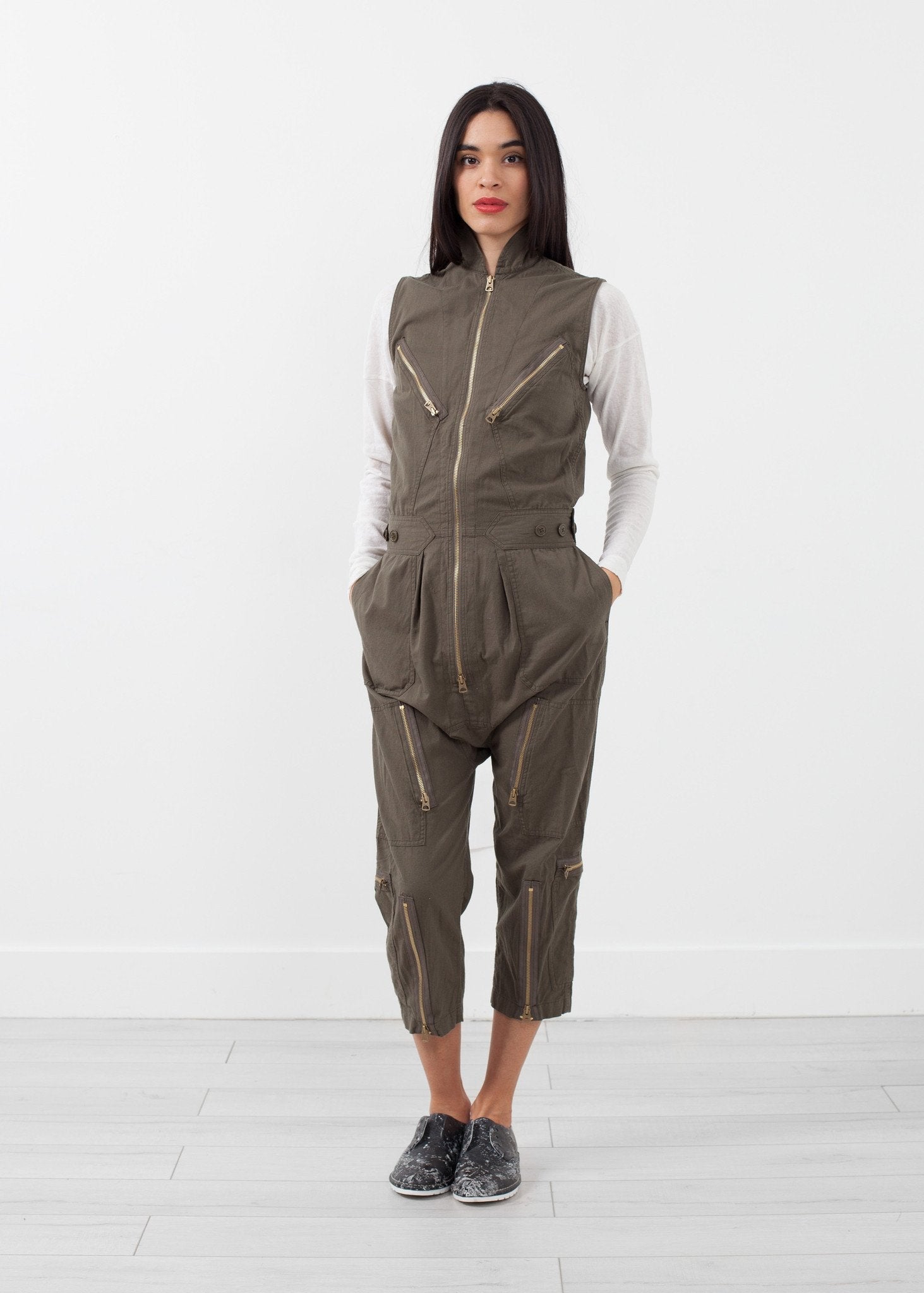 Sleeveless Harem Flightsuit -nadeem
