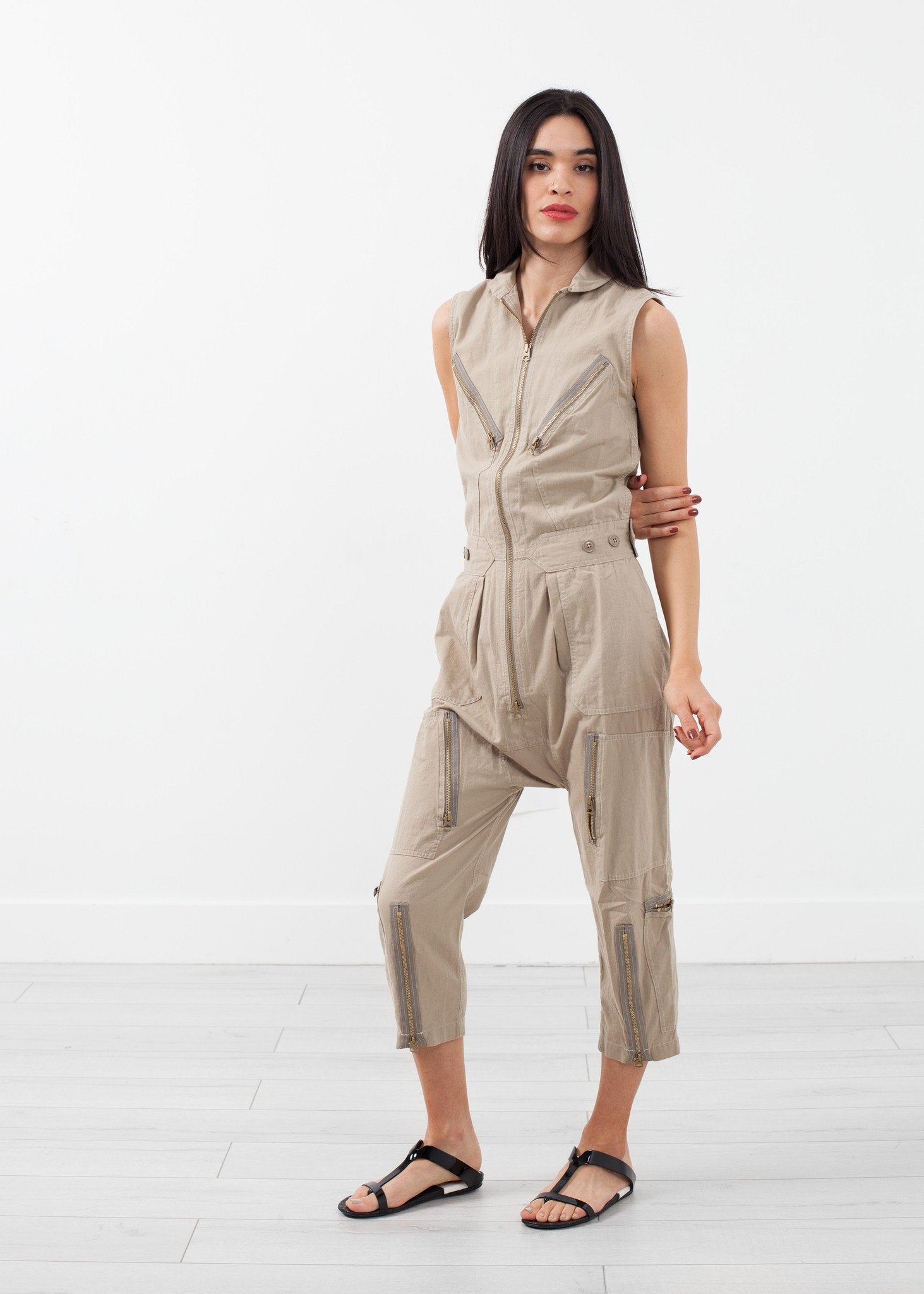 Sleeveless Harem Flightsuit -nadeem