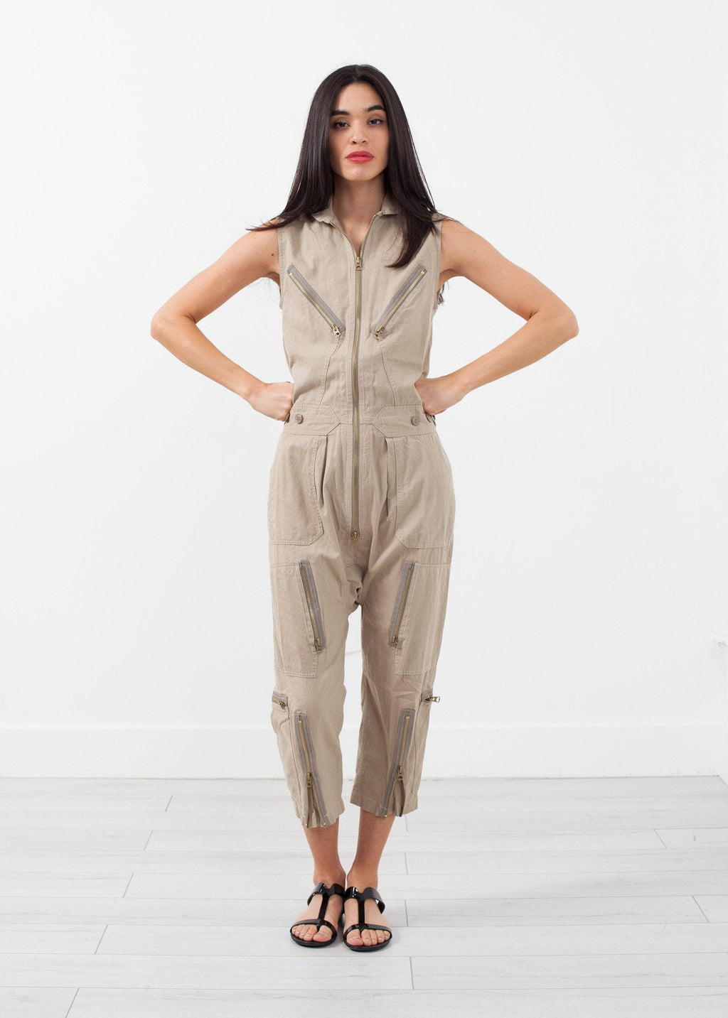Sleeveless Harem Flightsuit - raj
