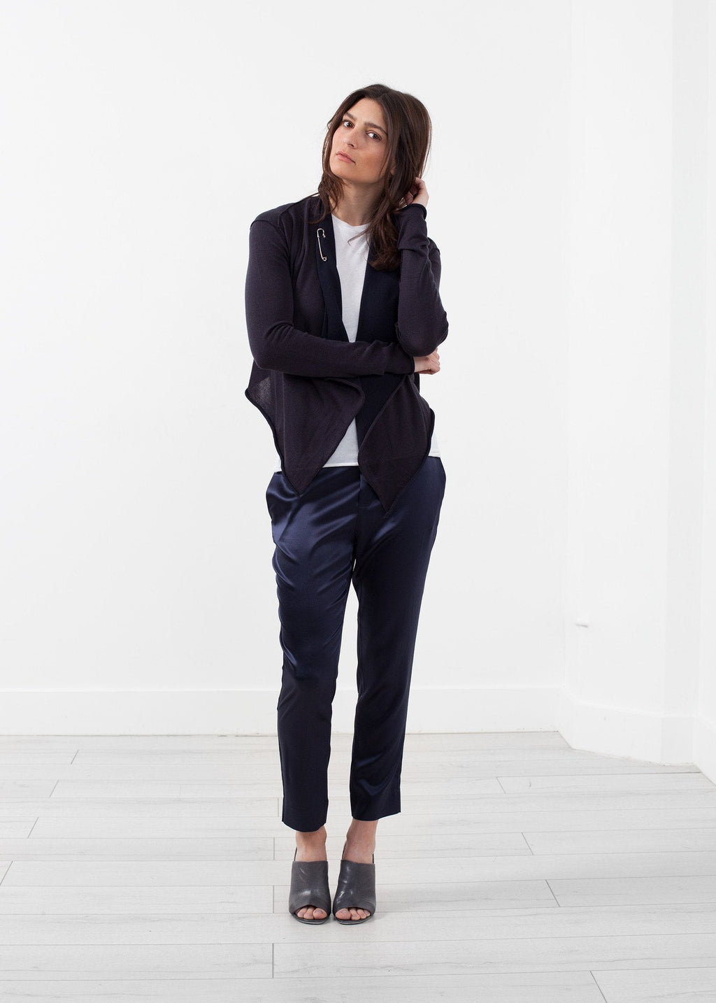 Draped Neck Cardigan right Draped Neck Cardigan