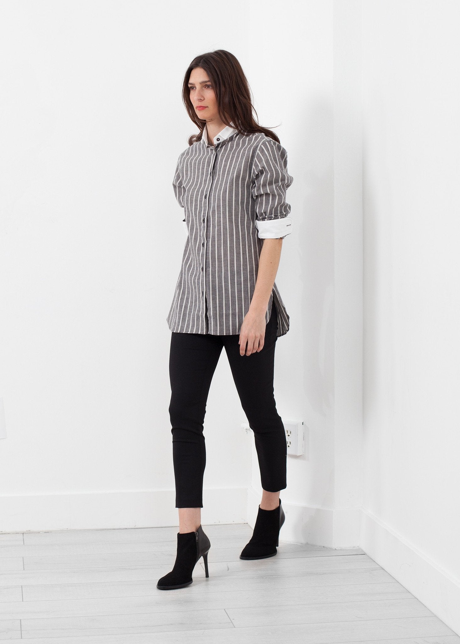 Striped Tuxedo Shirt -nadeem