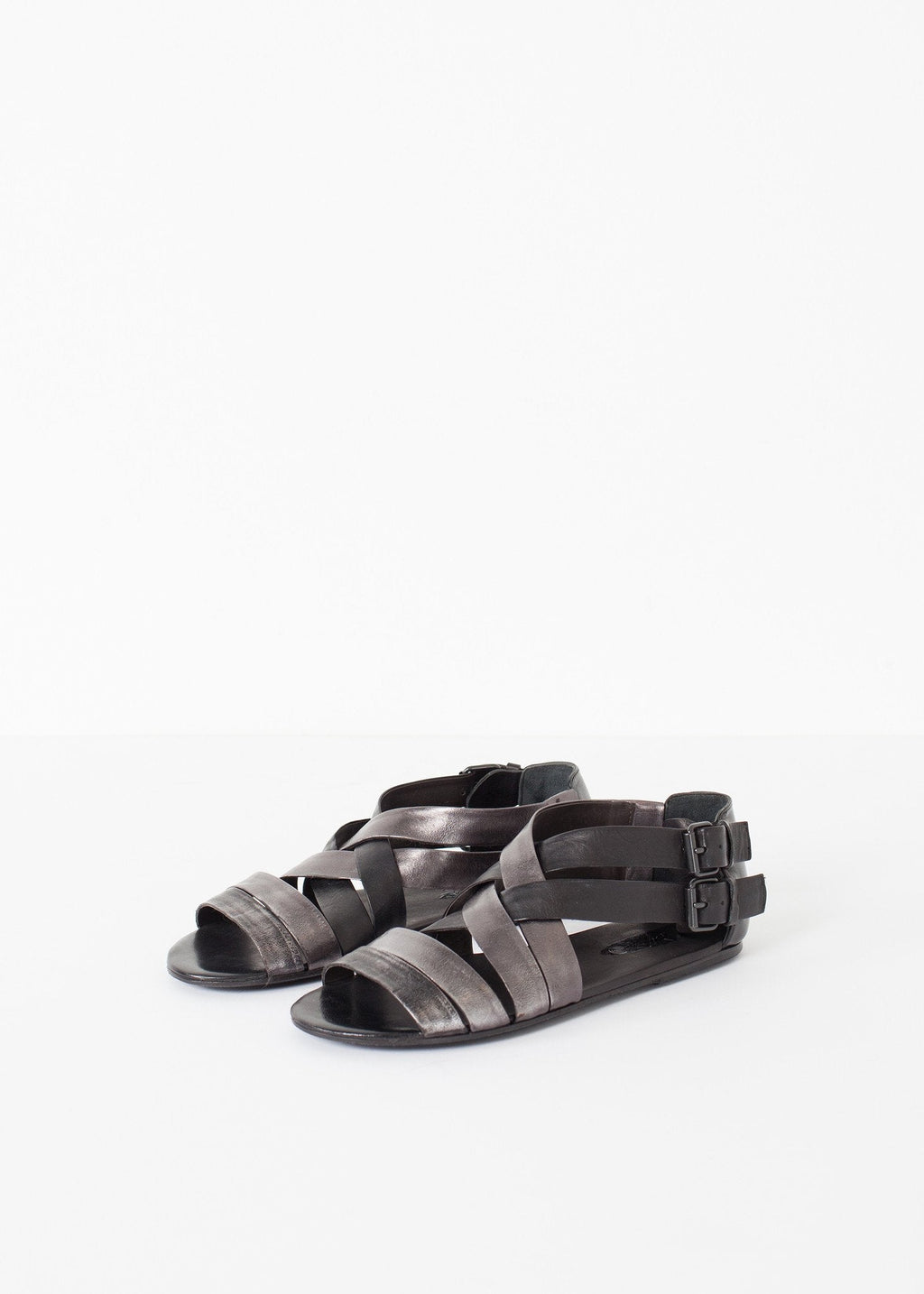 Wrap Sandal in Black/Steel -nadeem