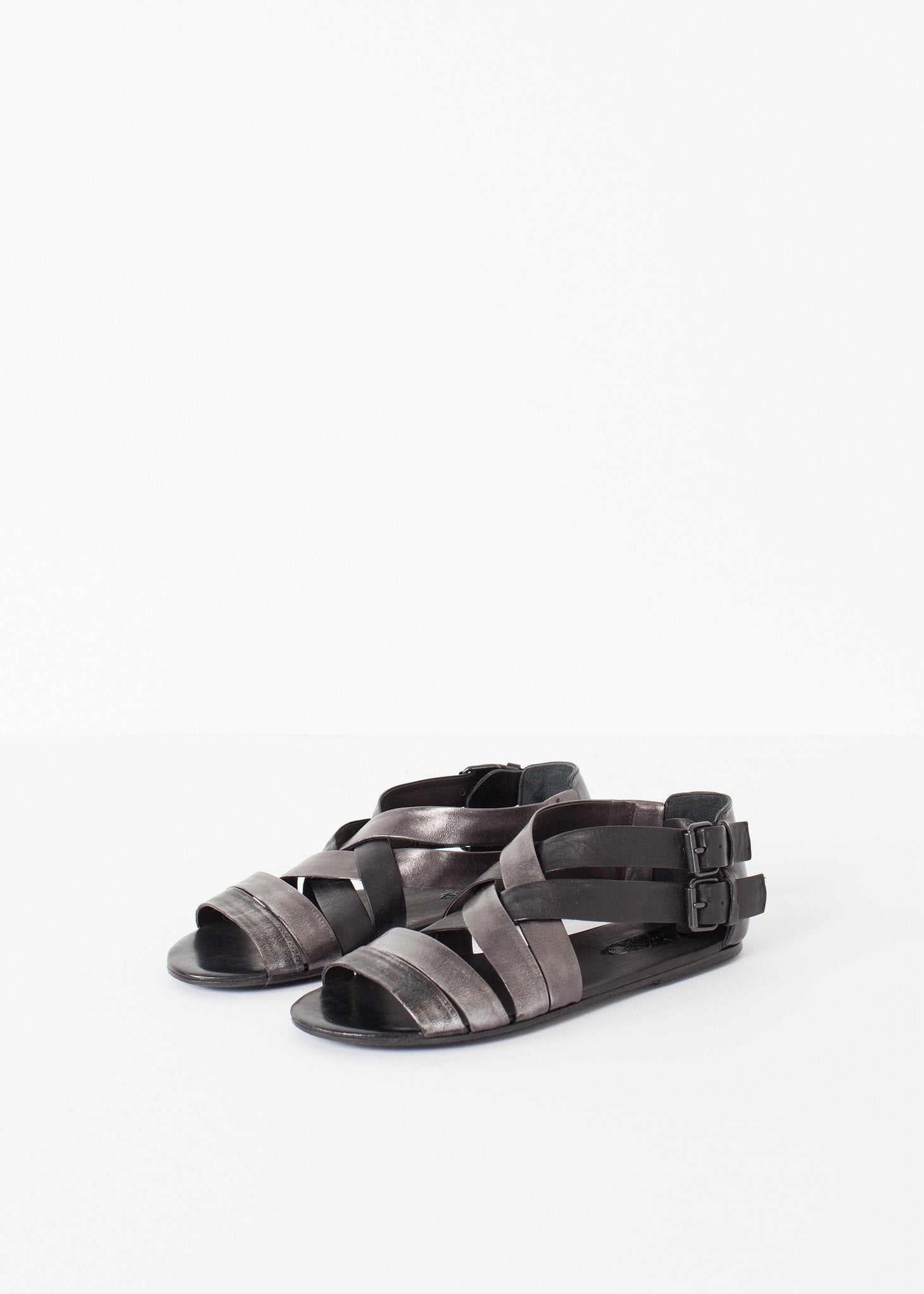 Wrap Sandal in Black/Steel -nadeem