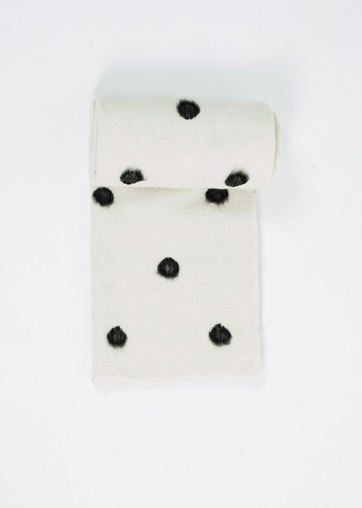 Cashmere Dot Shawl in Black/White right Cashmere Dot Shawl in Black/White