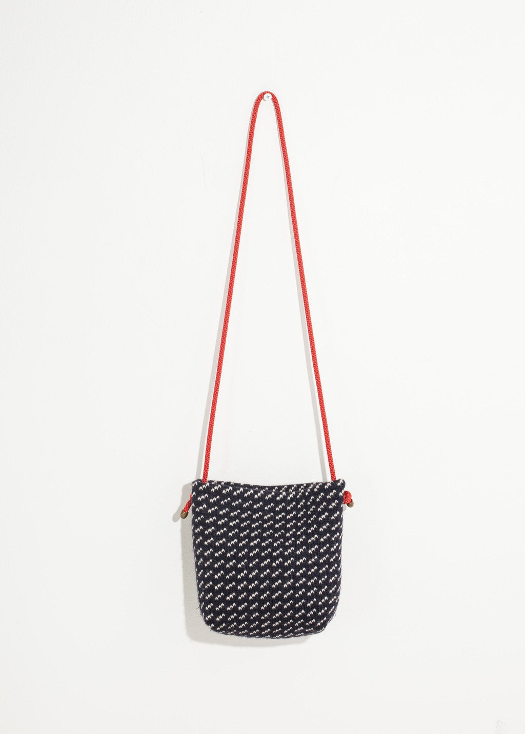 Wool Shoulder Pouch in Black/White -nadeem