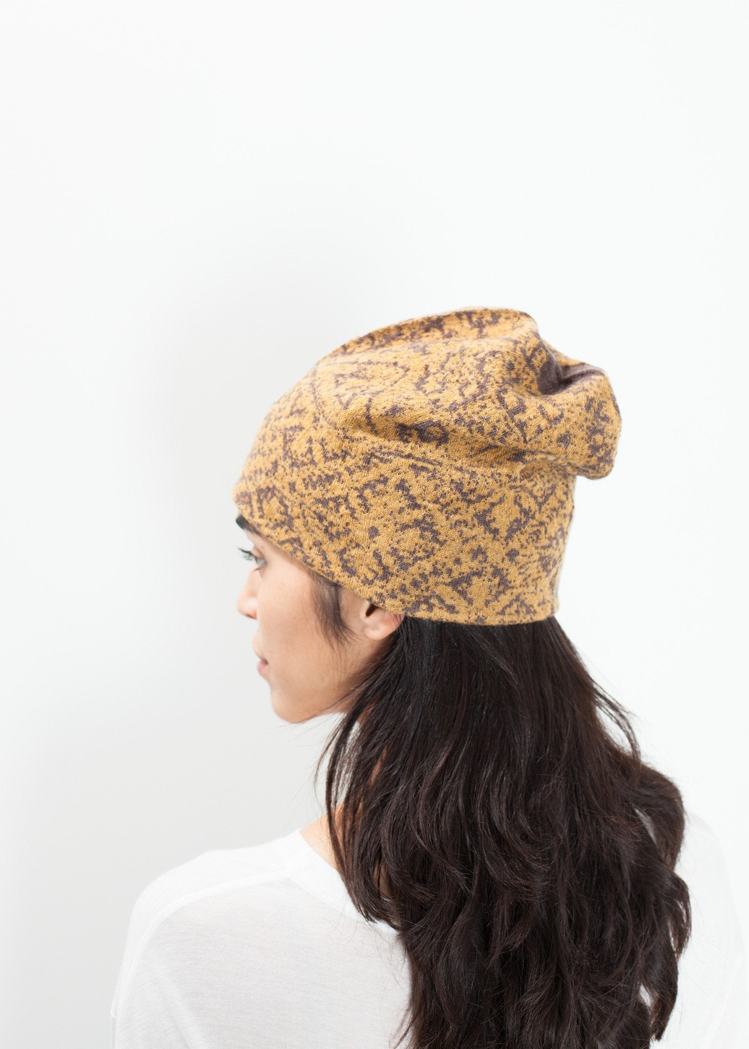 Reversible Beanie in Amber - raj