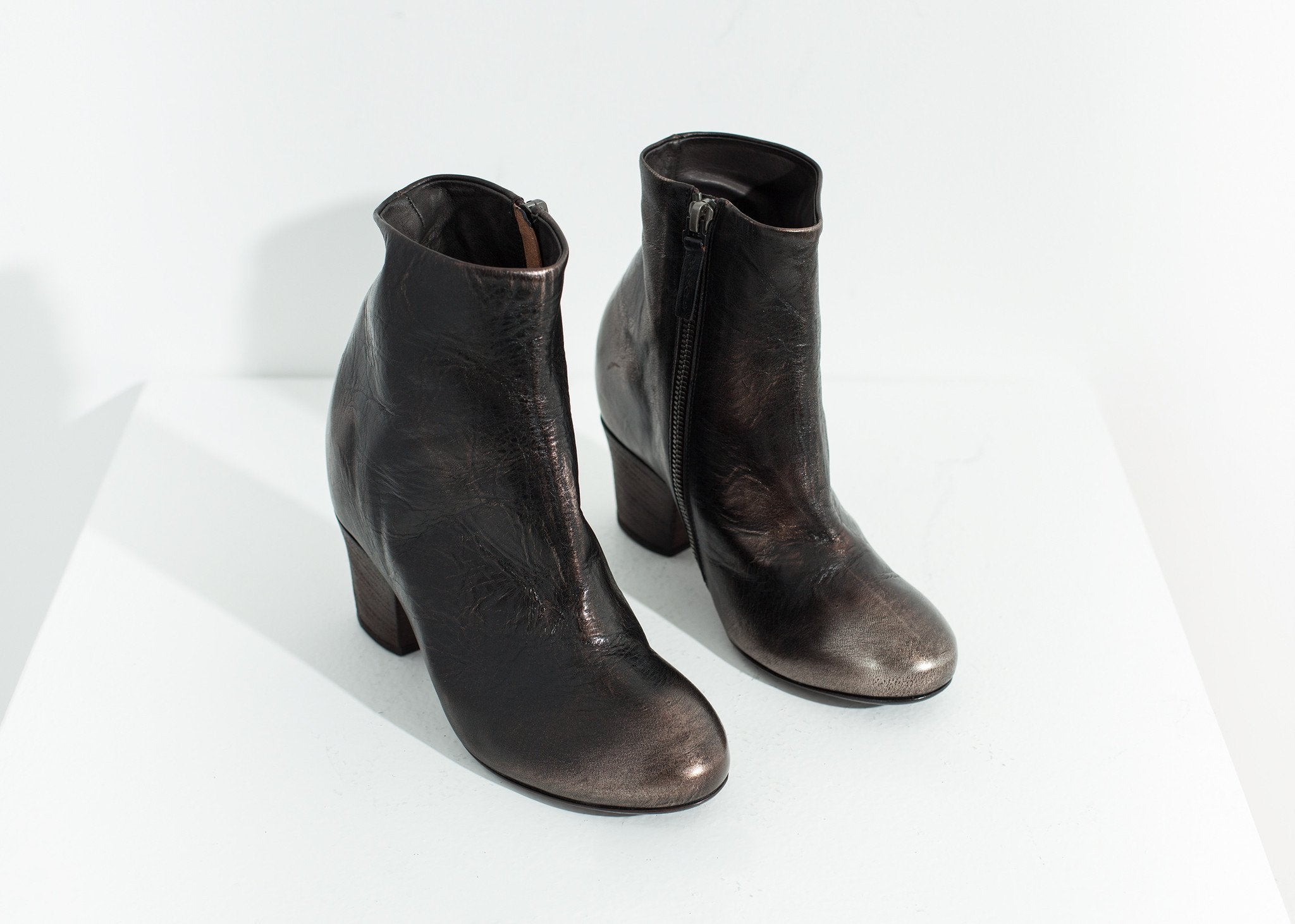Scavata Ankle Boot in Bronze -nadeem