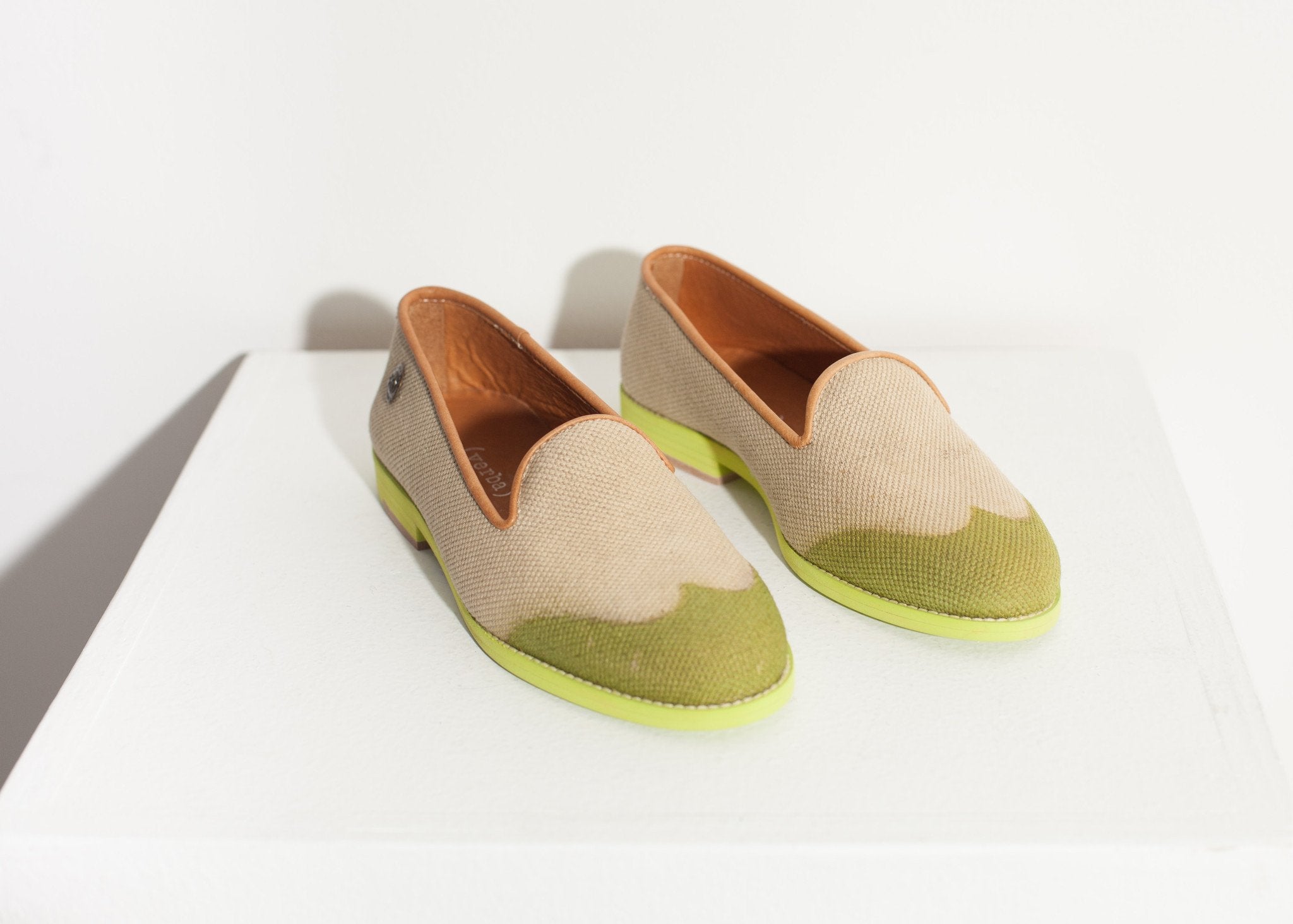 Wingtip Loafer in Lime -nadeem