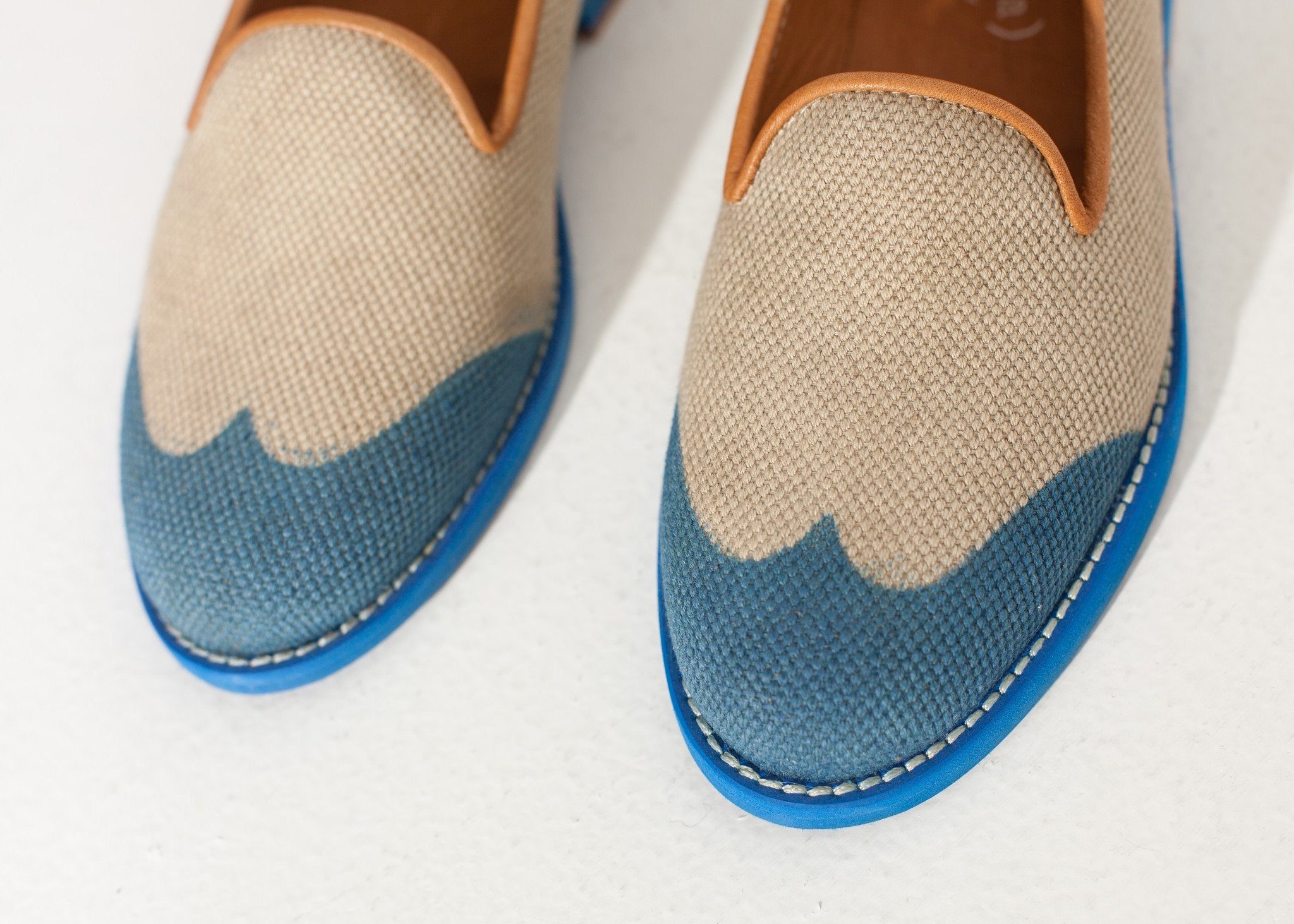 Wingtip Loafer in Blue - raj