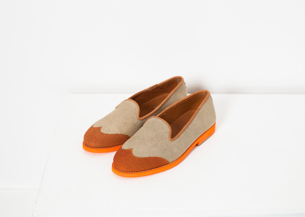 Wingtip Loafer in Orange -nadeem
