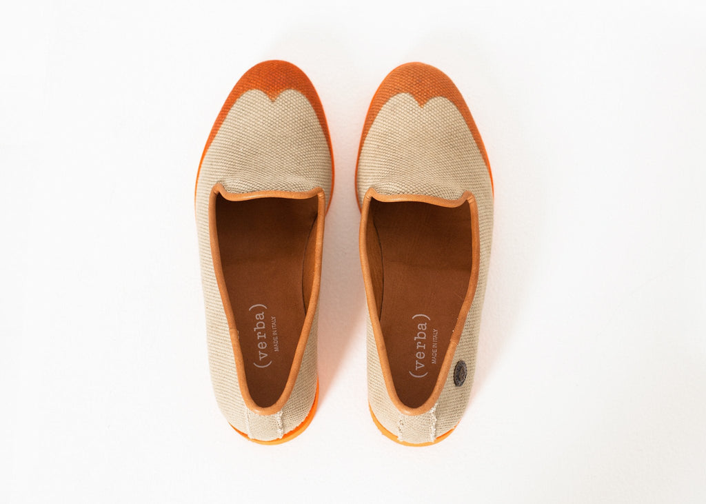 Wingtip Loafer in Orange - raj