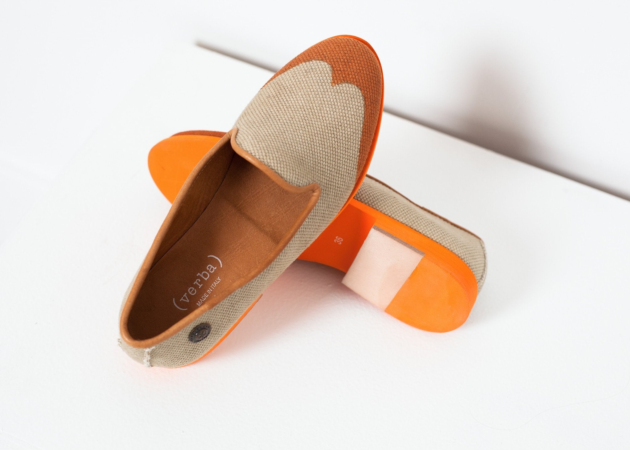 Wingtip Loafer in Orange - raj