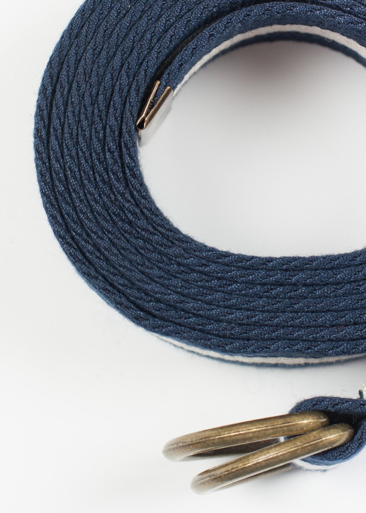 Striped Web Belt in Navy/White - raj
